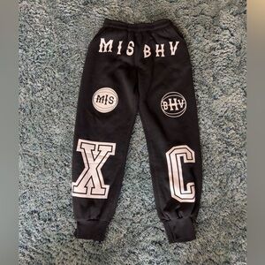 Large Black Hip Hop Graffiti Drill Rap Joggers Sweatpants